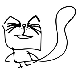 comic cat on a white background