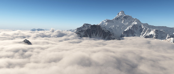 Fototapeta premium Bergpanorama über den Wolken