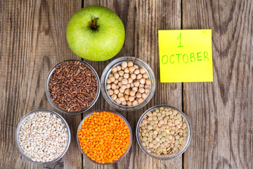 Concept of the World Vegetarian Day, October 1