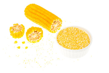 Corn groats and cobs