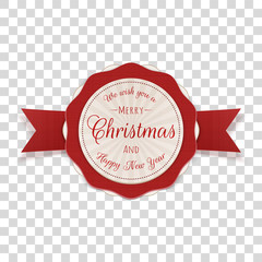 Circle Merry Christmas Emblem with Text