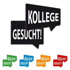 Kollege Gesucht - Bunte Vektor Sprechblasen