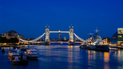 Tower Bridge, London, Night City Scape. Lanmark Of London