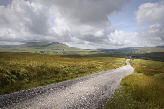 Road in the English clouded mountain Landscape