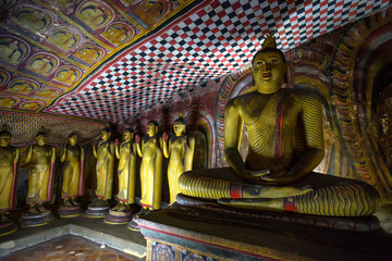 Naklejka premium Images of meditating Buddha in Dambulla