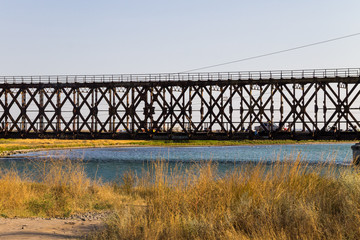 Iron bridge in Genichesk, Ukraine