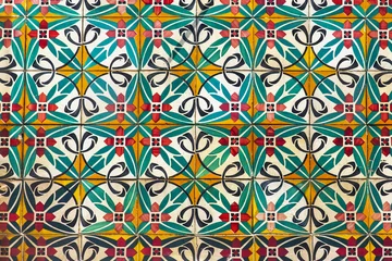 Papier Peint photo Tuiles marocaines LISBONNE, PORTUGAL, le 22 juin 2017. Les carreaux de céramique traditionnels portugais d& 39 azulejo décorent une façade de l& 39 ancien bâtiment