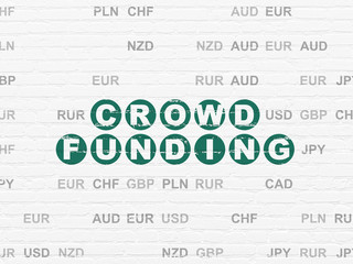 Business concept: Crowd Funding on wall background