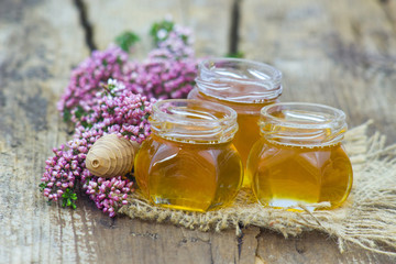 herbal honey with heather flowers
