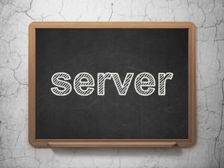 Web development concept: Server on chalkboard background