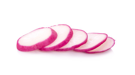 Small garden radish isolated on white background