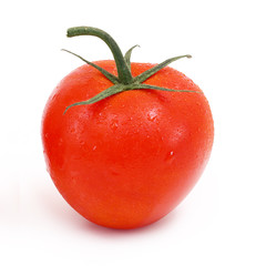 Ripe tomato isolated on white background