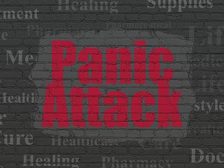 Healthcare concept: Panic Attack on wall background