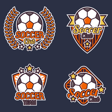 Football or Soccer Logo Design Template With Optional Design for Club and Event