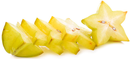 Star fruit or Carambola isolated on white background