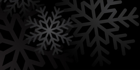 Christmas winter background. Christmas snowflakes. Black and white snow elegant Christmas background. Happy New Year card snowfall design for holiday, winter Xmas decoration Vector illustration