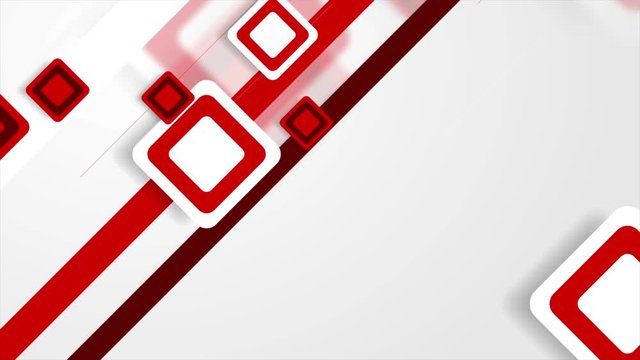 Abstract white and red tech squares motion design. Seamless looping. Video animation Ultra HD 4K 3840x2160