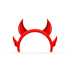 Halloween horns and ears of the demon on white background