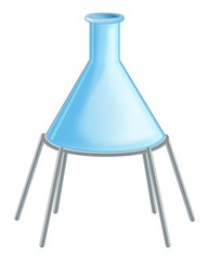cartoon set of science glass tubes with some chemical reaction illustration for children