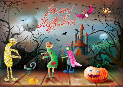 Happy Halloween night background