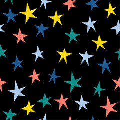Obraz premium Abstract star seamless pattern background. Childish handcrafted wallpaper