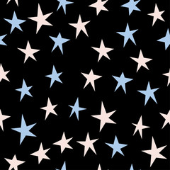 Abstract star seamless pattern background. Childish handcrafted wallpaper