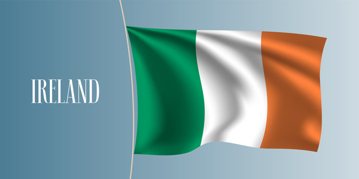 Ireland waving flag vector illustration