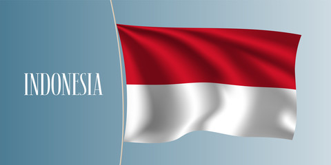 Indonesia waving flag vector illustration