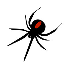 Spider Silhouette Icon Symbol Design. Vector illustration of spider isolated on white background. Halloween graphic.