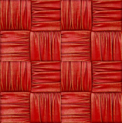 Fototapeta premium woven fabric with natural patterns of red fabric. 3d rendering.