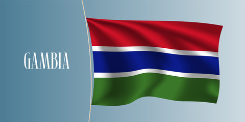 Gambia waving flag vector illustration
