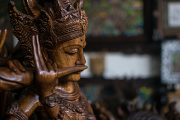 Fototapeta na wymiar wooden figure on Bali