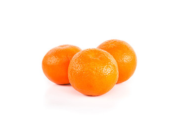 Three mandarins isolated