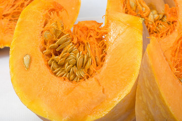 Orange pumpkin close-up