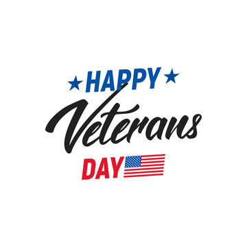 Veterans Day. Logotype with hand lettering for USA Veterans Day celebration