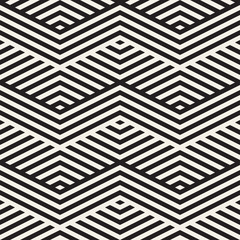 Abstract ZigZag Parallel Stripes. Stylish Ethnic Ornament. Vector Seamless Pattern. 