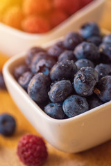 Blueberries and raspberries