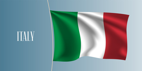 Italy waving flag vector illustration