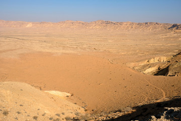 Fototapeta na wymiar Crater Ramon sand dune ,Negev desert.