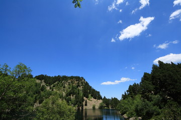 Fototapeta na wymiar Pyrenean lake of Balbonne in Ariege. Occitanie in South of France