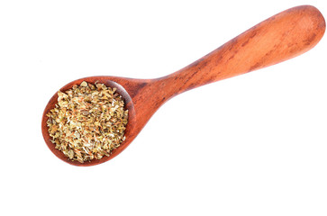 Dried oregano on a white background