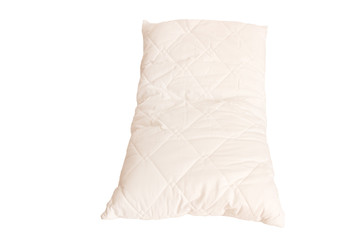white fabric pillow on white background