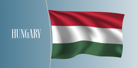 Hungary waving flag vector illustration