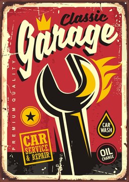 Classic garage decorative print template.