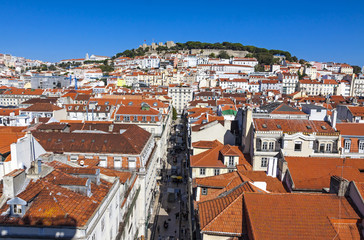 Fototapeta na wymiar Aerial view of Lisbon old town, Portugal