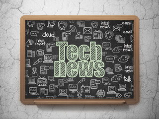 News concept: Tech News on School board background