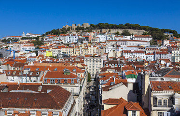 Aerial view of Lisbon old town, Portugal