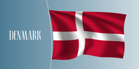Denmark waving flag vector illustration