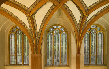 Fototapeta na wymiar Innenraum der Pinkas-Synagoge, Prag