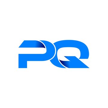 pq logo initial logo vector modern blue fold style